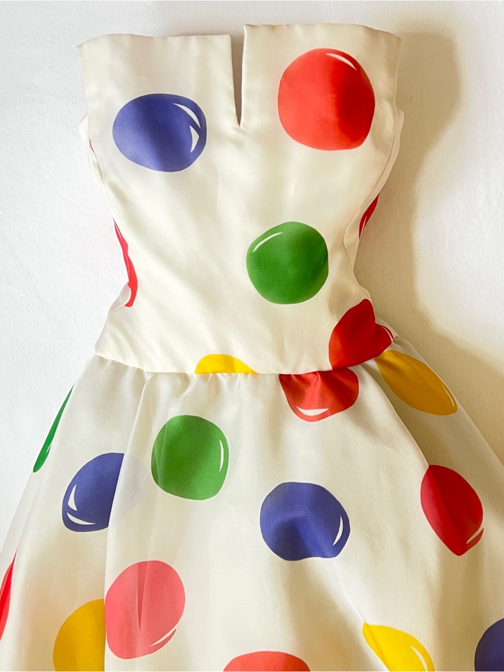 80s Arnold Scaasi runway balloon dress full skirt bubble hem silk resort 1985